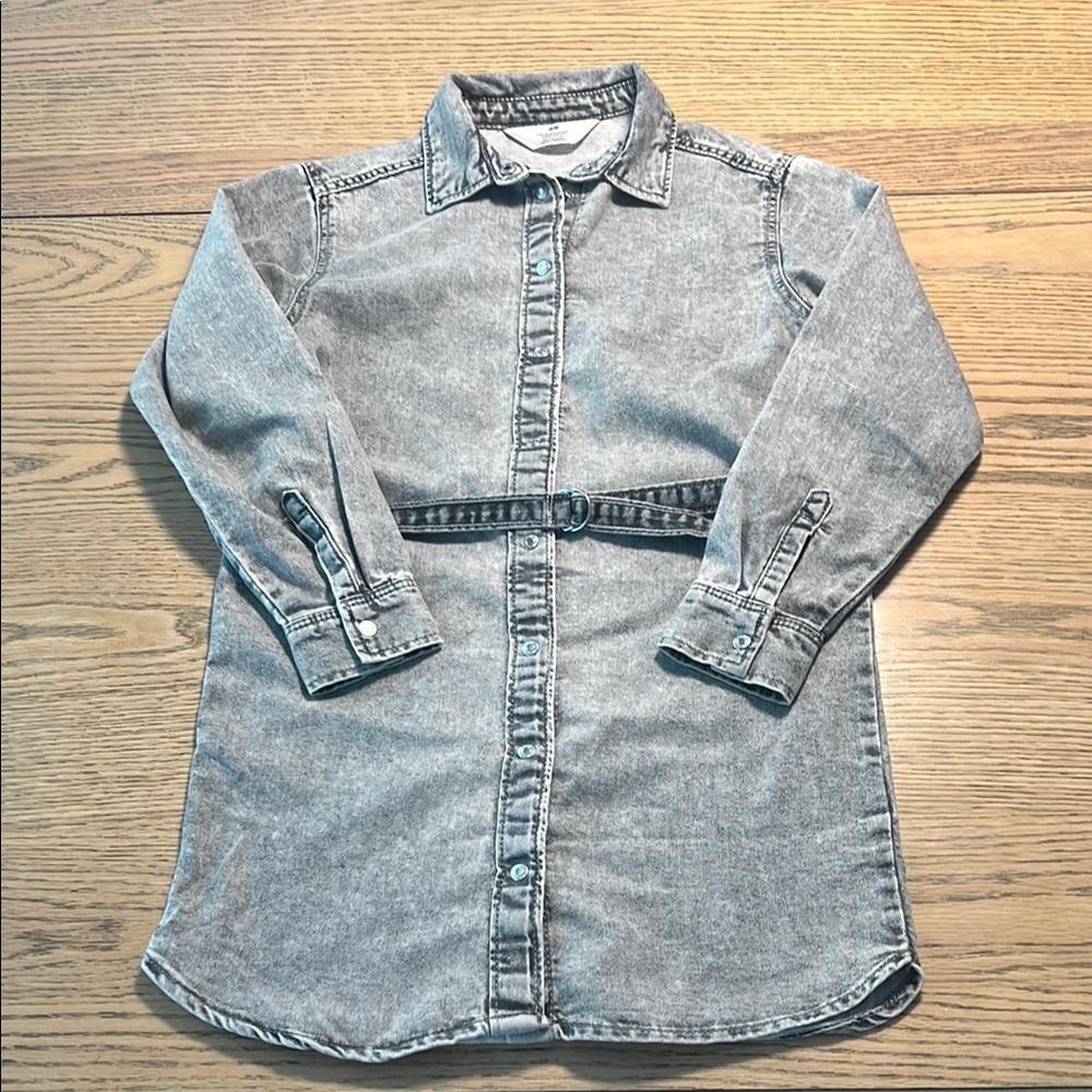 H&M Gray Denim Shirt Dress
